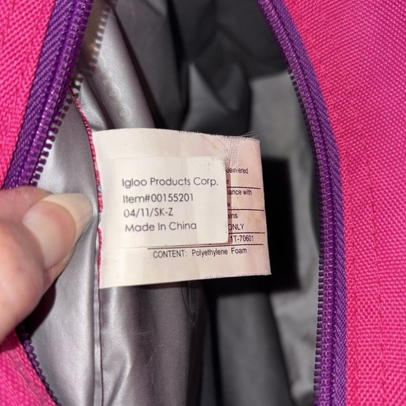 Igloo  cooler Lunchbox  hot/ cool pack bag  heavy nylon  bright pink floral - Picture 14 of 16